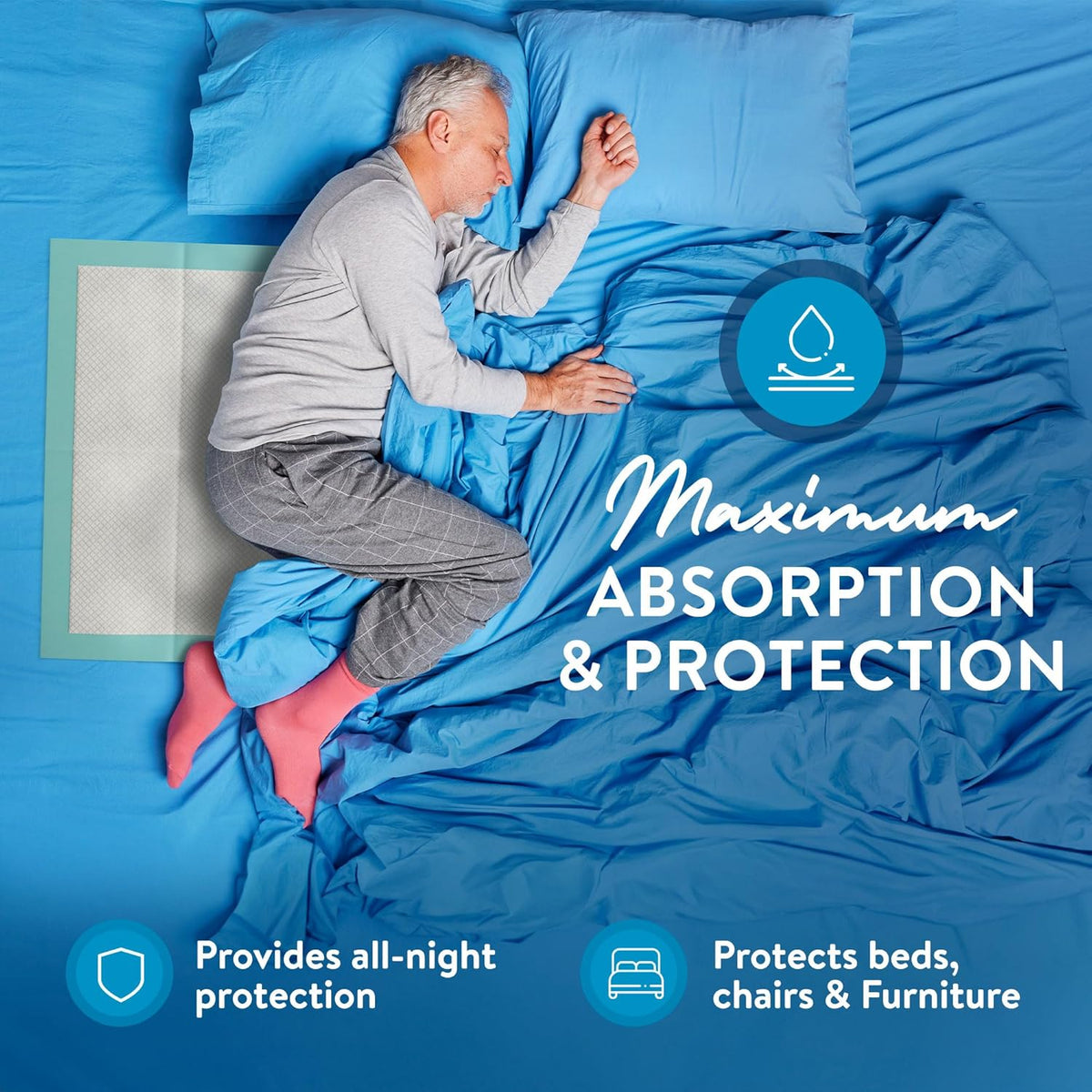 Inspire Extra Large Super Absorbent Disposable Bed Pads for Incontinence Ultra Thick and Absorbent Bed Pads Disposable Adult | Puppy Pads | Pee Pads for Adults (36" X 36" Pack of 50)