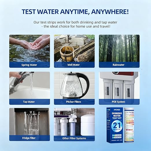 21 in 1 Accurate Drinking Water Testing Kits, 145 Strips + 4 Bacteria Tests