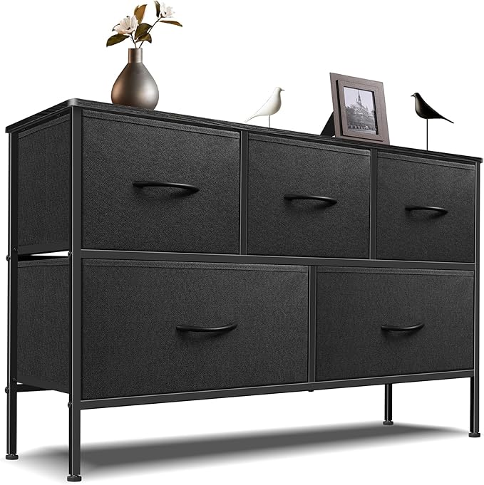 Dresser for Bedroom with 5 Drawers, Chest of Drawers, Storage Drawers Organizer