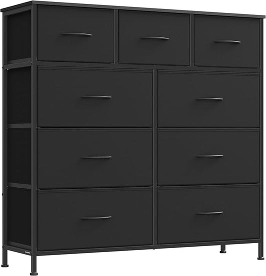 SONGMICS Dresser for Bedroom, Chest of Drawers, 9 Non-Woven Fabric Drawers