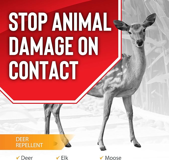 Deer Stopper II Garden Animal Repellent - Safe & Effective, All Natural Food Grade Ingredients; Repels Deer Elk, and Moose; Easy to Use, 32 fl. oz. Liquid Concentrate