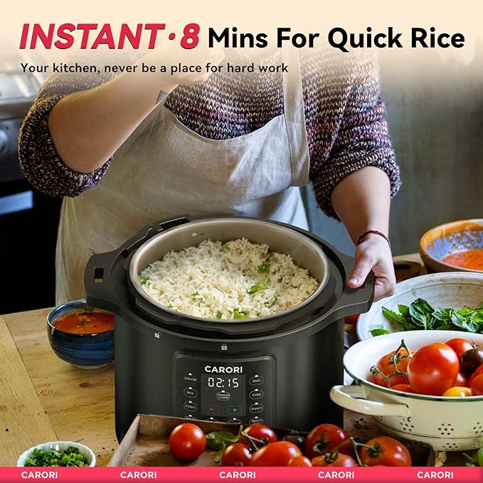 1200W 12-in-1 Electric Pressure Cooker 8Qt, Stainless Steel Pressure Cooker