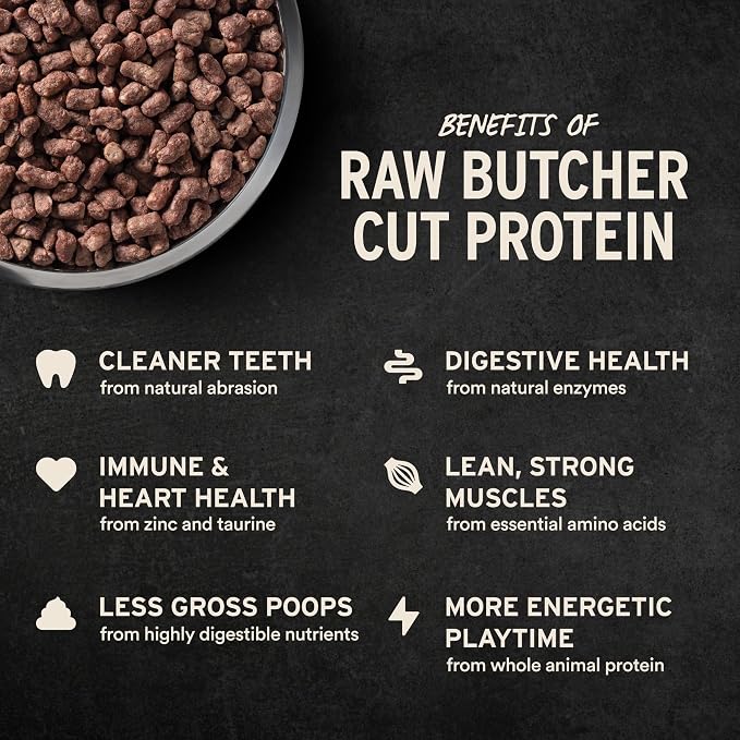Vital Essentials Freeze Dried Dog Food, Raw Beef Crunchy Mini Nibs | Complete Meal or Topper | 96% Beef, Organs & Bone | Limited Ingredient, High Protein, Grain Free Dry Dog Food | 3 lb Bag