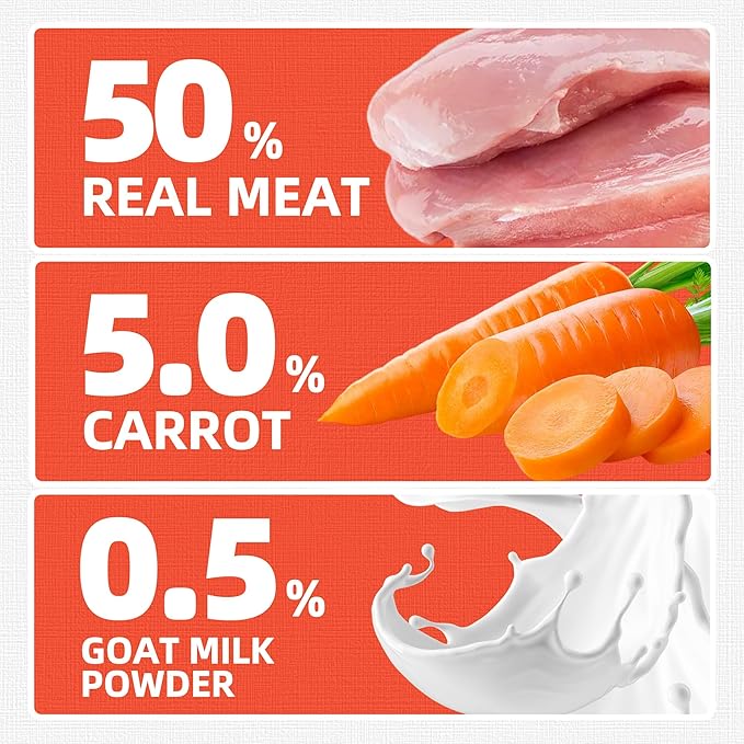 Just Try 16 OZ Carrot Cat Treats for Indoor Cats, Vitamin-Rich Natural Chicken Flavor Healthy Cat Snacks Training Biscuits Eye Health & Skin Support for Cats
