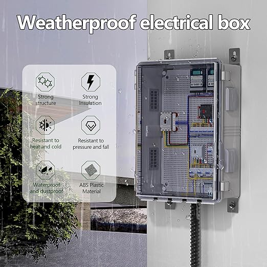 ABS Electrical Junction Box, Ventilated Design, Cable Grommets, IP65 Waterproof