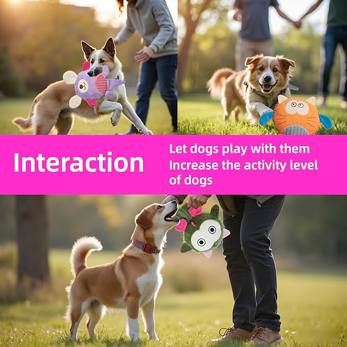 5 Pack Squeak & Crinkle Bulk Pet Squeaky Dog Toys – Interactive Soft Chew Toy for Puppy to Medium Big Dogs