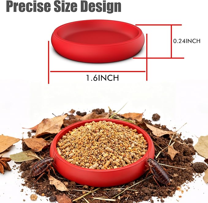 12-Pack Small Feeding Dish for Reptiles, Colorful Feeder Bowls for Isopods, Springtails, Dubia Roaches & Dwarf Invertebrates, Mini Food Bowls for Terrarium & Enclosure