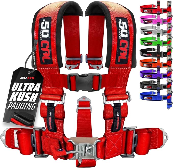1 pc Red 5 Point Harness for Bucket Seat, Latch Release, 9 Color Options, Racing Harness 5 point, Race Car, UTV, RZR [6009A5]