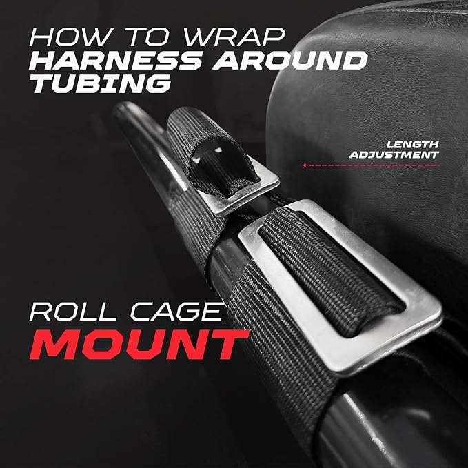 1pc 50 Cal Purple 4 Point Harness 2in Straps, Racing Harness Seat Belt | Ultra Kush padding, Push Button quick release hardware. Universal Fit for UTV, RZR, race car.
