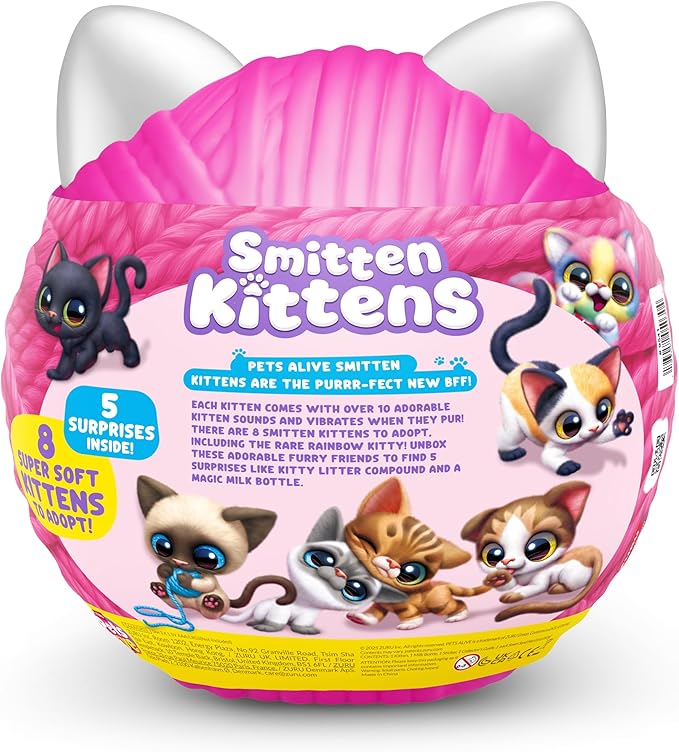 Pets Alive Smitten Kittens Surprise (Siamese Cat Mooloo) by ZURU Nurture Play Soft Toy Unboxing Adopt Interactive 10 Sounds