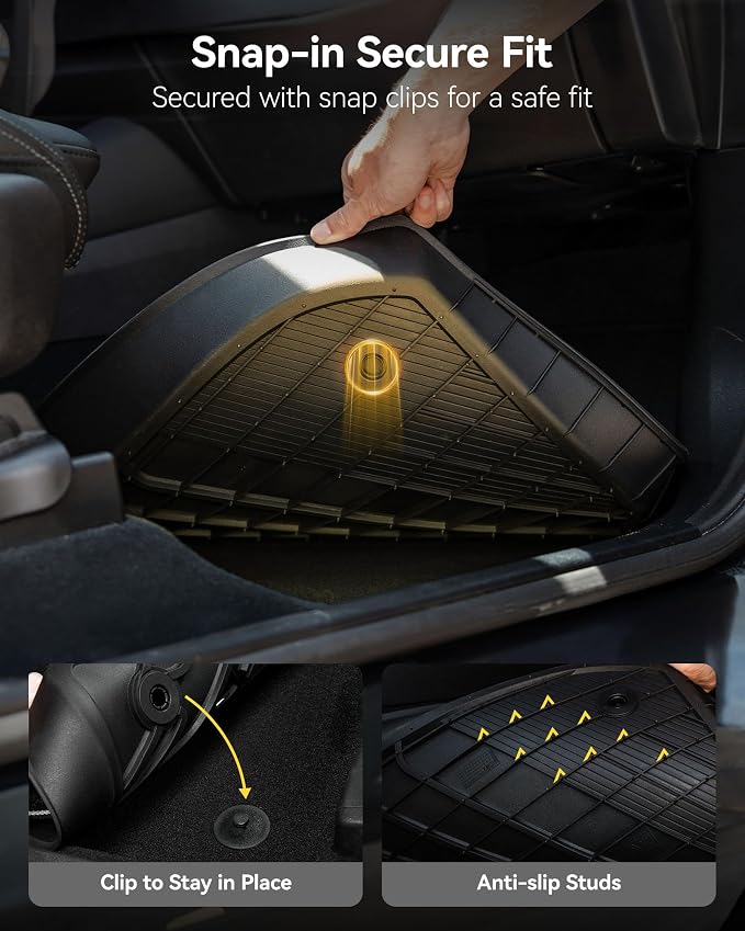 3W Floor Mats Fit for Honda Accord 2023 2024 2025 2026(Include Hybrid Model) All Weather Heavy Duty Custom Fit TPE Car Floor Liners for Accord Front & Rear Rows, Black
