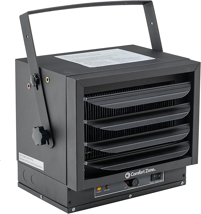Comfort Zone Hard-Wired Ceiling Mount Garage Electric Space Heater, Fan-Forced