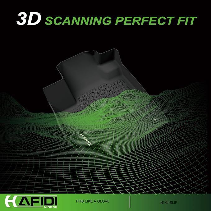 HAFIDI® Floor Mats Fit for Audi A4 2017-2025 (Only Sedan) All Weather Protection TPE Car Floor Liners, Fits 1st & 2nd Row Full Set Custom Accessories, Black