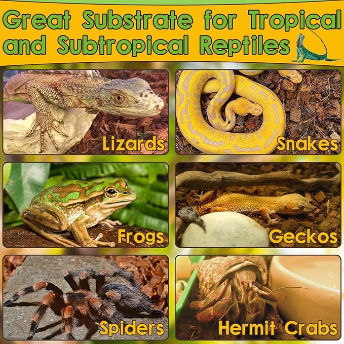 Halatool 6 Pack Compressed Coconut Chips Substrate for Reptiles, Natural Coconut Husk Bedding Coco Coir Chips Terrarium Substrate for Reptiles Ball Python Frog Snake Gecko Hermit Crab Tortoise
