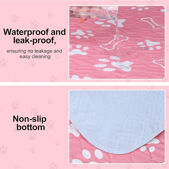 BEAUTYZOO 8 Pack Washable Pee Pads for Dogs,Reusable Puppy Pads 18x24 Pink | Waterproof Super Absorbent,Non Slip and Leak-Proof Against Urine,Whelping Pads Mats for Puppy Potty Training,Playpen,Crate