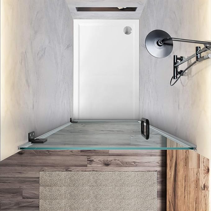 Bathroom Frameless Shower Door 24" W*72" H, 5/16" Clear Tempered Glass Hinged