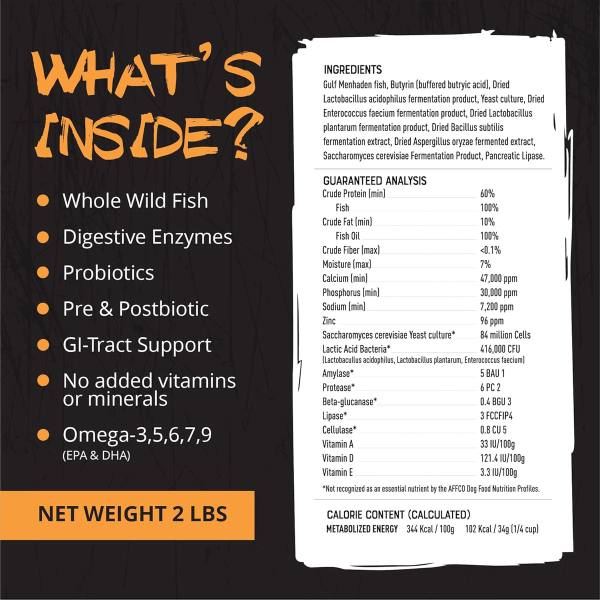 Origins 5-in-1 Dog Supplement - Powdered Food Topper w/Natural Omega 3 Fish Oil - Supports Healthy Digestion, Skin, and Coat - Helps Reduce Itching & Joint Inflammation (2 lbs)