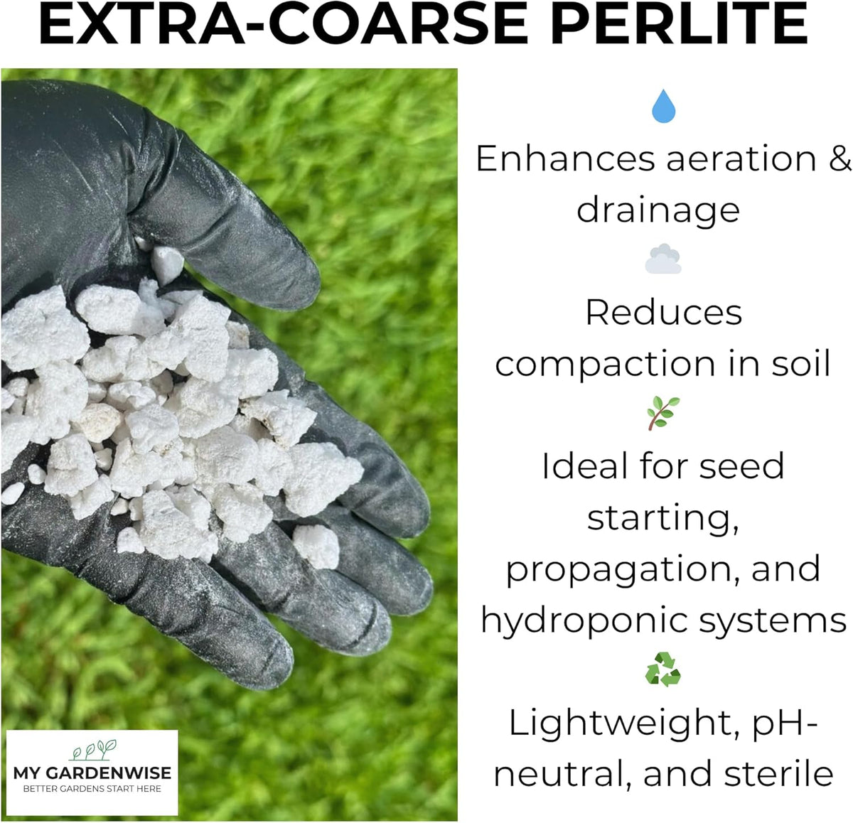 Perlite for Plants, Extra Coarse Grade 4 Horticultural Perlite, Organic Perlite for Gardening Indoor & Outdoor, Made in USA (5 quarts)