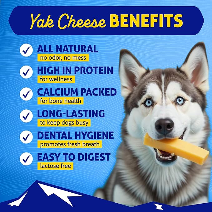 Himalayan Dog Chew Original Yak Cheese Dog Chews, The Better-For-You Chew, 100% Natural, Long Lasting, Healthy Safe Dog Treats, Lactose & Grain Free, Protein Rich, For Dogs 65 Lbs & Smaller, 3-Count