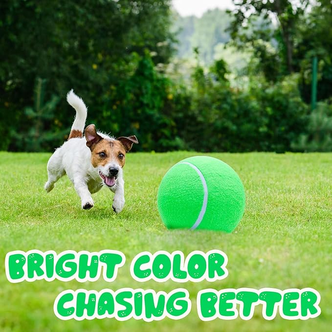 Big Tennis Ball for Dogs, Giant Dog Tennis Ball Toy Large Outdoor Sports Gift for Small Medium Large Dog (Green, 9.5 inch)