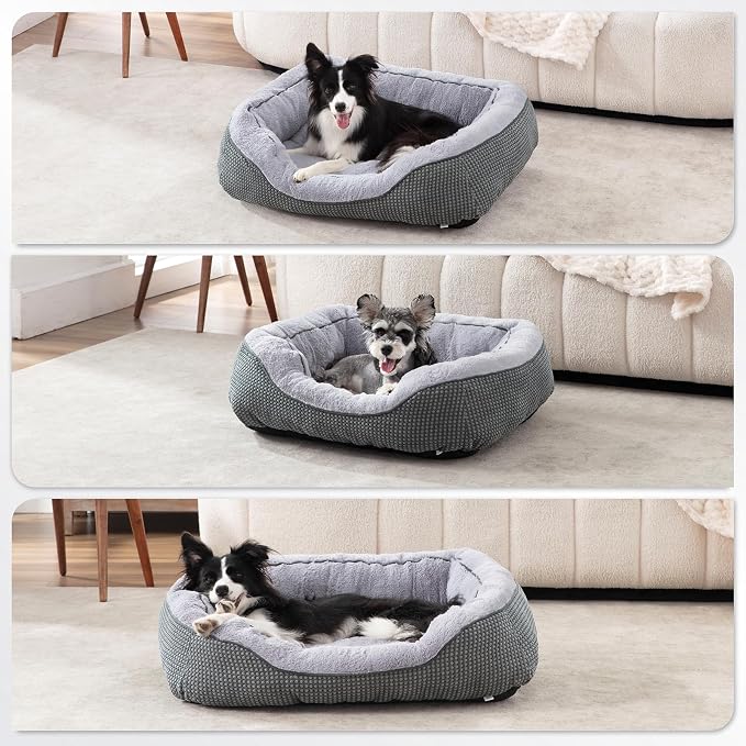 Dog Bed for Small Dogs - Washable, Orthopedic, Calming & Warming - Durable Pet Bed with Anti-Slip Bottom (25"x21"x8")