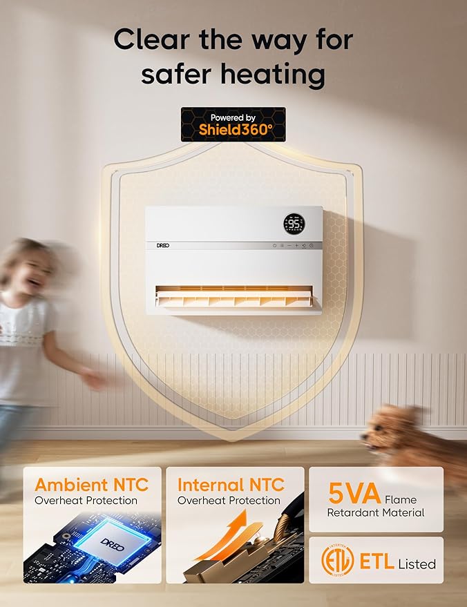 Dreo Smart Wall Heater, Electric Space Heater