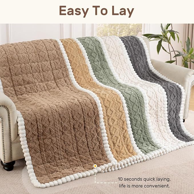 Couch Cover for Dogs, Washable Non Slip Sofa Covers for 4 Cushion Couch Pet Friendly Fuzzy Sofa Protector&Bed Mat for Pets (27.6"x94.49" Light Brown)