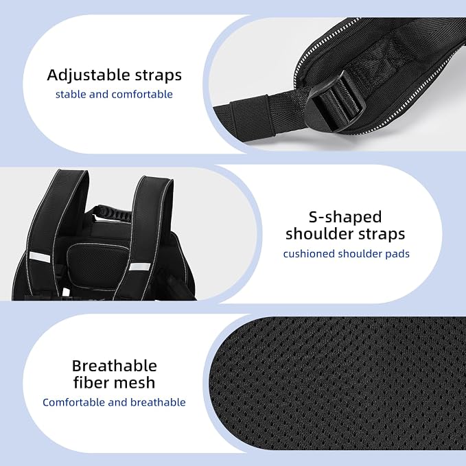 Wakytu Dog Backpack Carrier for Dogs,Dog Lift Harness | Adjustable Padded Breathable Straps for Dogs, Disabled, Joint Injuries, Arthritis,S