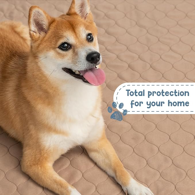 Reusable Dog Pee Pad, Washable Waterproof Round 48 in Mat, 1 Pack | 48-inch round washable waterproof pee pad, reusable slip-resistant mat for dog potty training and whelping with quick-dry
