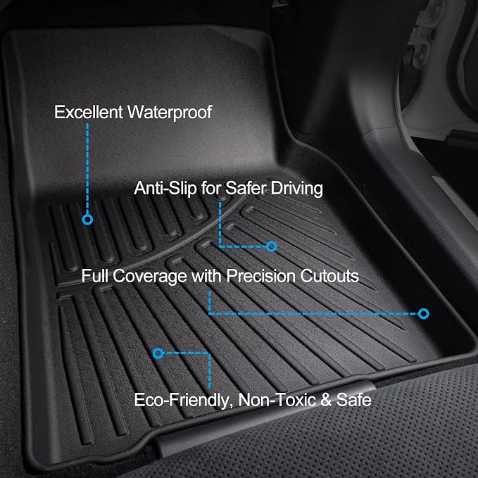 Floor Mats & Trunk Mat Fit for 2013-2017 Honda Accord(Only Sedan),All Weather Protection TPE, Anti-Slip Floor Mats & Cargo Liner for 2013-2017 Honda Accord Accessories