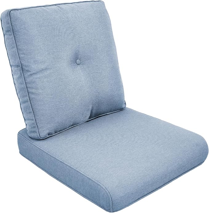 Outdoor Chair Cushions-Patio Chair Cushions Set with Removable Cover 22 X 25 Inch Outdoor Cushions for Patio Furniture Chair Sofa Couch-Sky Blue