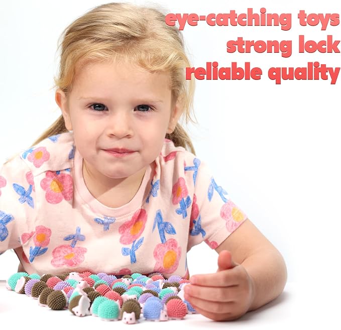Hedgehog Mini Toys for Kids in Capsules - 250 Pcs of 1.1 Inch Plastic Capsules & Hedgehog Toy Figurines for Kids - Bulk Toys in Capsule - Easter Basket Stuffers