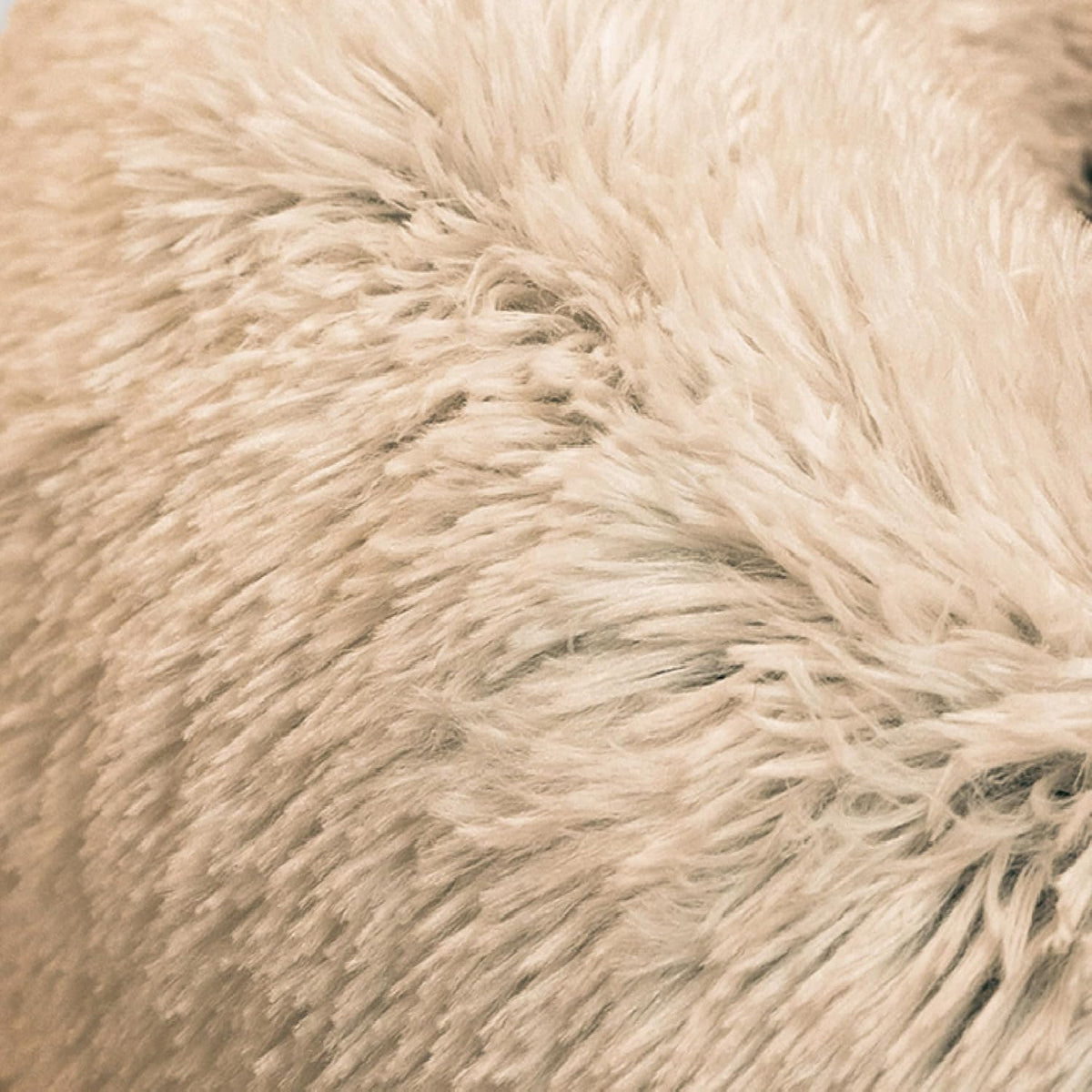 Best Friends by Sheri Original Calming Donut Dog and Cat Bed, Shag Faux Fur, Taupe, (36in x 36in) - Anxiety Relief for Pets Up to 100 lbs