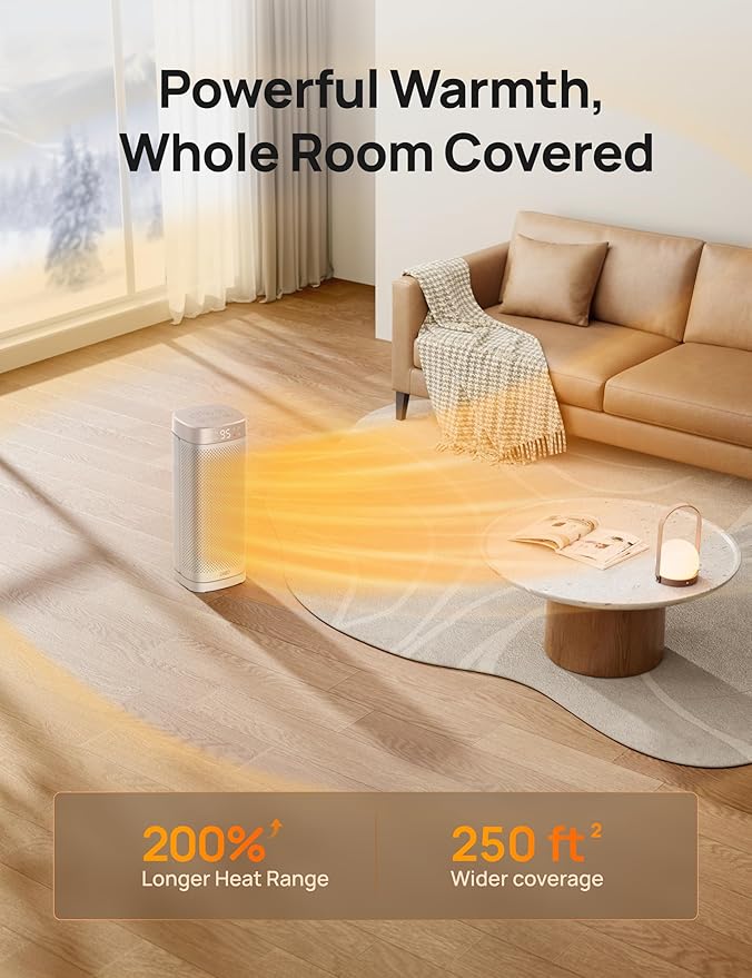 DREO Space Heaters for Indoor Use, 1500W Fast Heating Portable Heaters