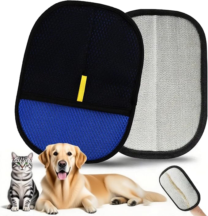 Pet Hair Removal Glove for Cats and Dogs, 2025 New Upgrade Efficient Grooming Gloves for Pet Hair, Electrostatic Cat Grooming Gloves for Hair Removal, Reusable Pet Hair Remover Glove