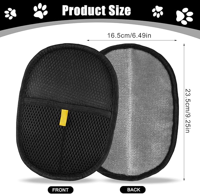 Pet Hair Removal Gloves for Cats and Dogs, Reusable Electrostatic Grooming Glove for Pet Hair Remover on Furniture, Carpet Clothing 2 Pcs