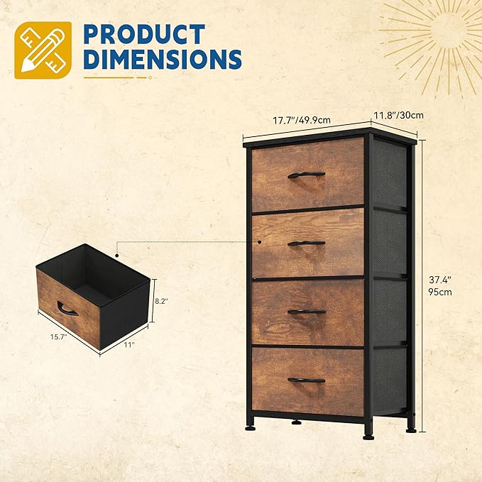 DWVO Dresser with 4 Drawers