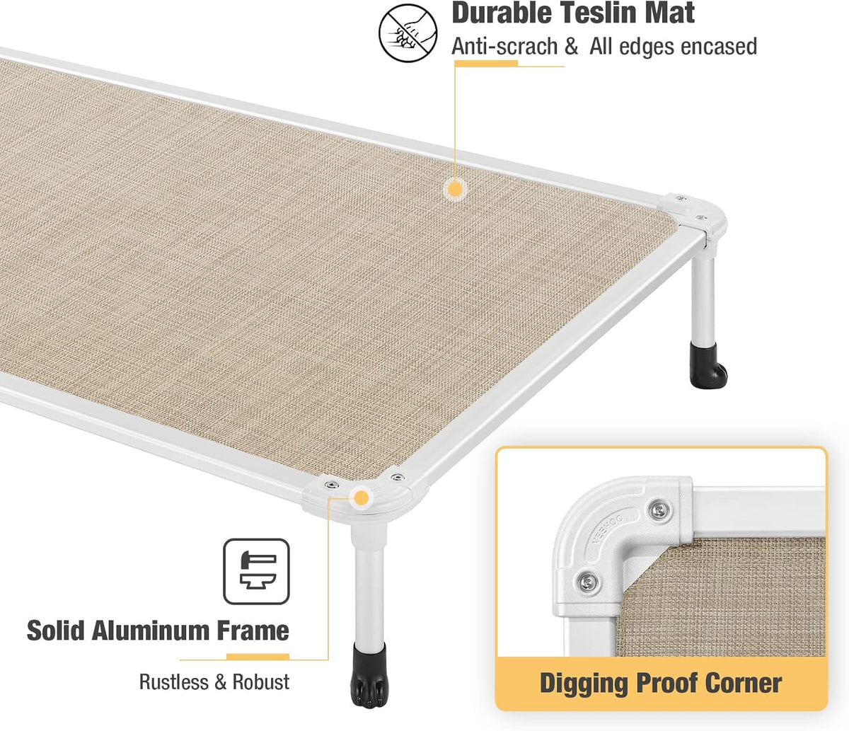 Veehoo Chew Proof Elevated Dog Bed. Everyday comfort that fits naturally into your space.