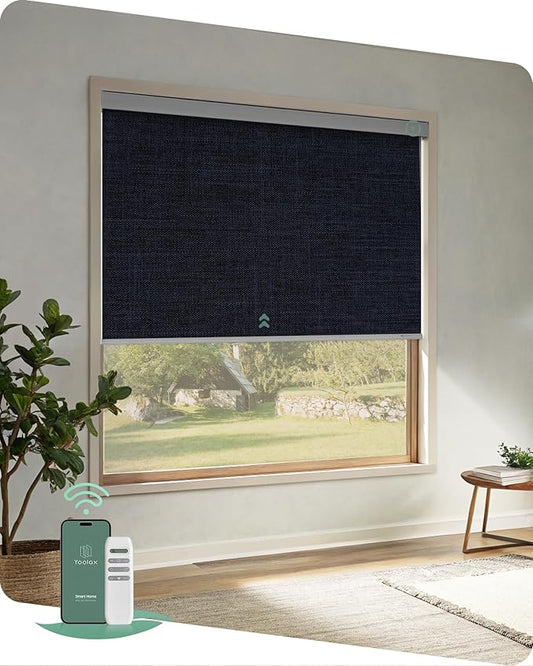 Yoolax Motorized Blinds with Remote, Automatic Roller Shades Cordless Electric