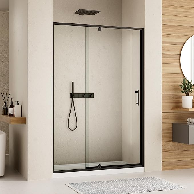 44-48" W x 71" H Pivot Shower Door, Pivot Semi-Frameless Swing Glass Shower Door