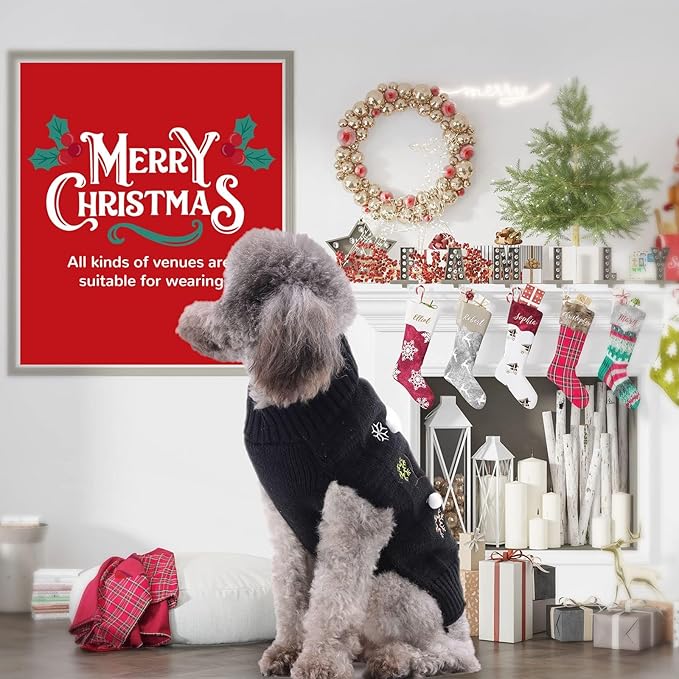 PETCARE Christmas Dog Sweaters Black Snowman Ugly Snow Xmas Puppy Costume Pet Holiday New Year Fall Winter Dog Clothes for Small Medium Large Dogs Cats Pullover Cat Sweaters Outfits