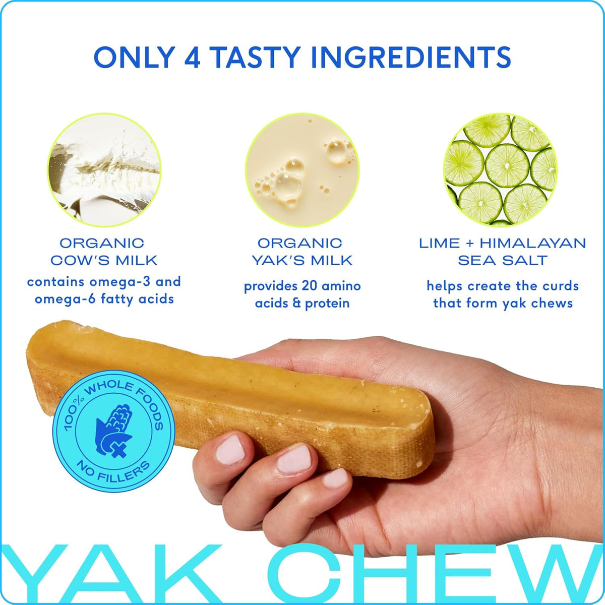 Native Pet Yak Cheese Himalayan Dog Chews XLarge - Long Lasting Dental Sticks for Extra Large Breeds – 100% All Natural Himalayan Yak Chews – Cheese Bone for Aggressive Chewers - 10 Per Pack