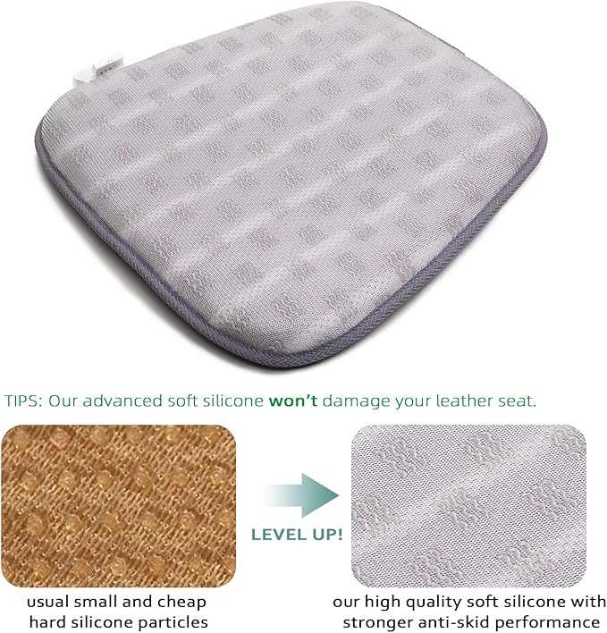 AEROiVi Car Seat Cushion for Driving, Breathable 3D Air Mesh, Non-Slip Bottom, Comfort Car Seat Protector, Car Seat Pad Also Works with Truck and Office Chair Home