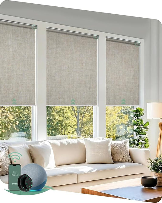 Yoolax Motorized Blinds with Remote, Automatic Window Shades Compatible with