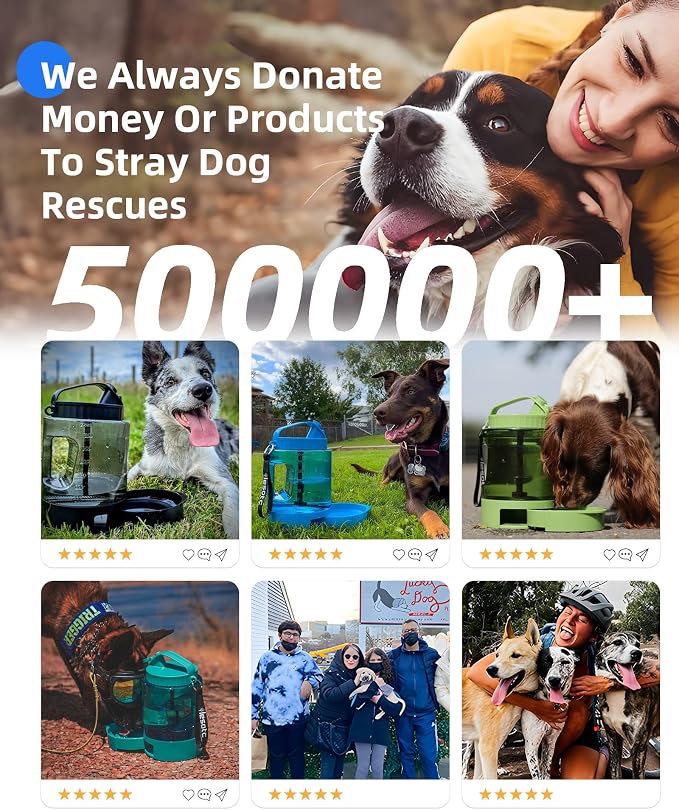 lesotc Portable Dog Water Bowl Dispenser - 77oz Travel Water Bottle | Pop-Out Drinking Bowl, No-Spill Design for Camping, Hiking & Car Rides - Keep Your Dog Hydrated Anywhere, Black