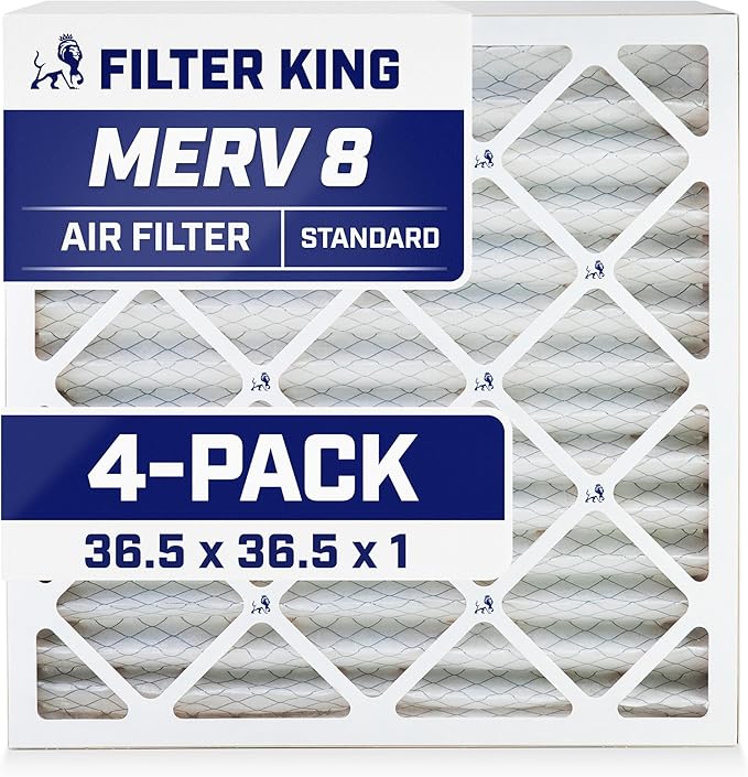 Filter King 36.5x36.5x1 Air Filter | 4-PACK | MERV 8 HVAC Pleated A/C Furnace