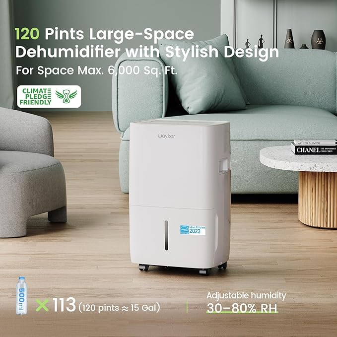 Waykar 120 Pints Energy Star Dehumidifier
