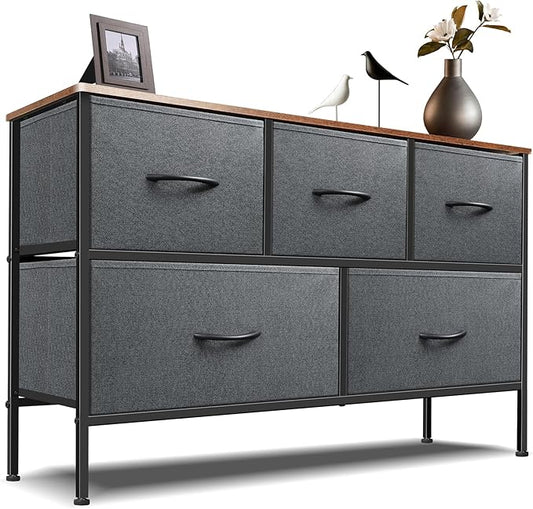 Dresser for Bedroom with 5 Drawers, Chest of Drawers, Storage Drawers Organizer
