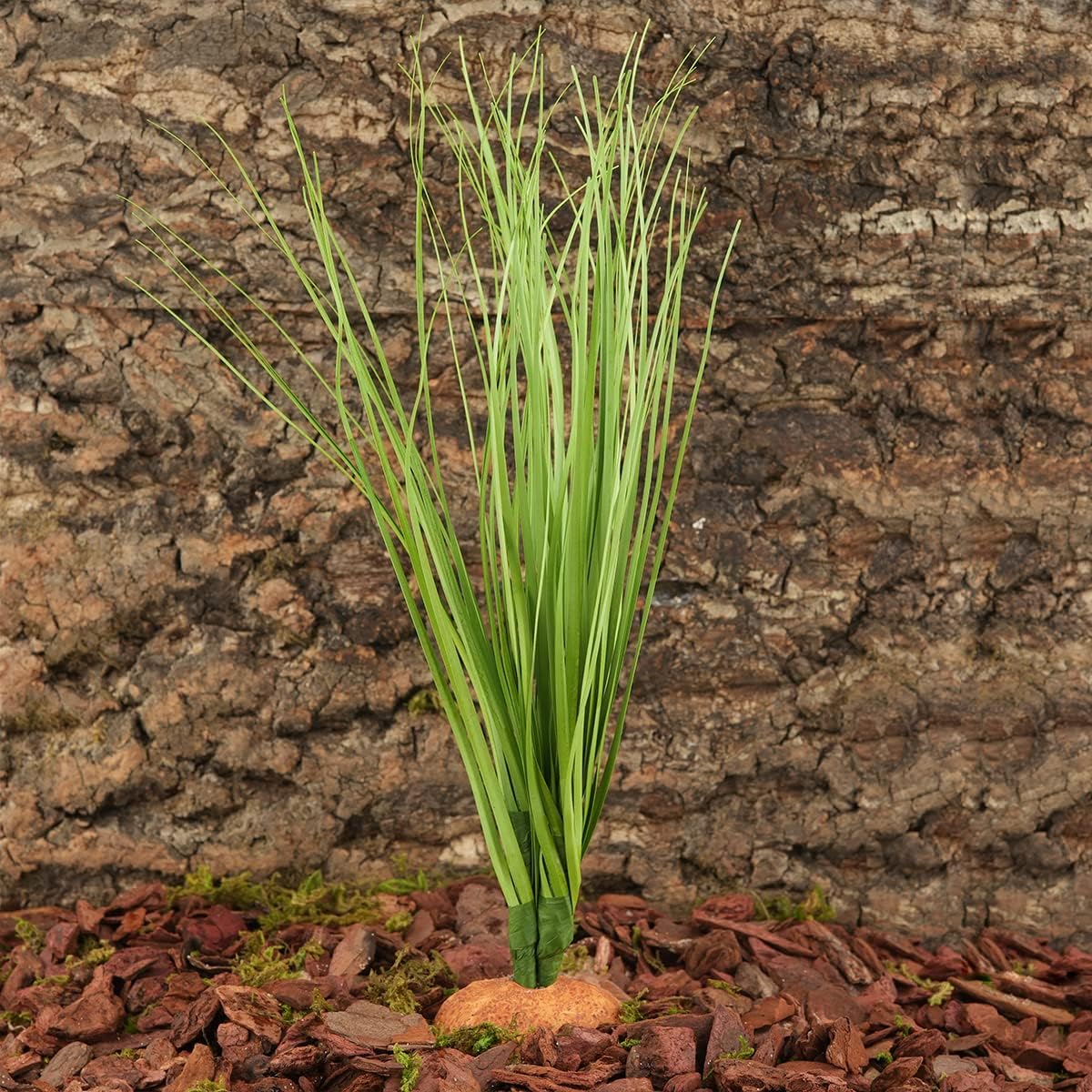 Fake Green Grass Plants, Reptile Plants for Terrarium, Bearded Dragon Tank Accessories Habitat Decor fit Crested Gecko Leopard Lizard Chameleon Ball Python Snake