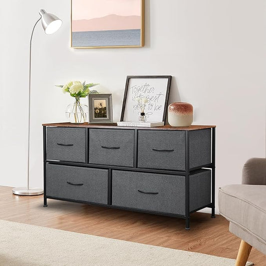Dresser for Bedroom with 5 Drawers, Chest of Drawers, Storage Drawers Organizer